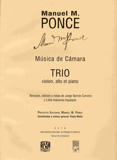 Trio violon, alto et piano. Música de cámara