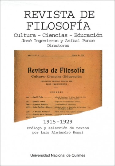 Revista de filosofía. Cultura-Ciencias-Educación (1915-1929)