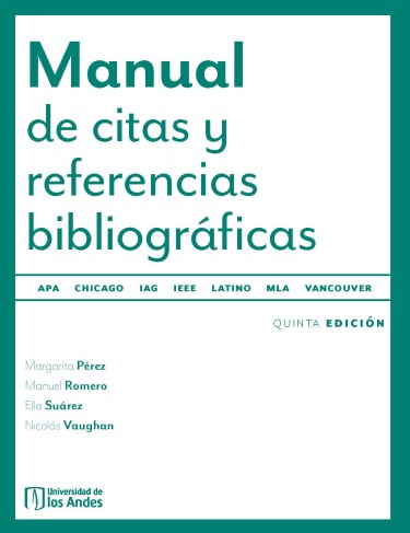 Portada de la publicación Manual de citas y referencias bibliográficas. Quinta edición