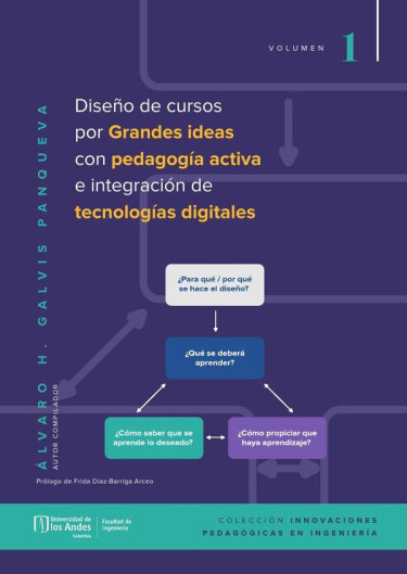 Portada de la publicación Diseño de cursos  por Grandes ideas con pedagogía activa e integración de  tecnologías digitales . Tomo I