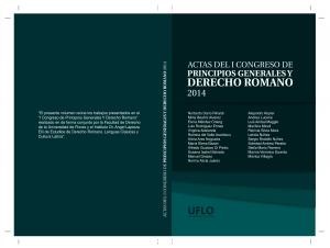 Actas del Primer Congreso de Principios Generales y Derecho Romano