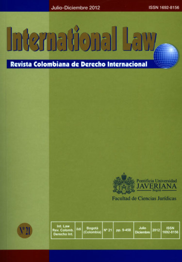 International Law. Revista colombiana de derecho internacional No. 21
